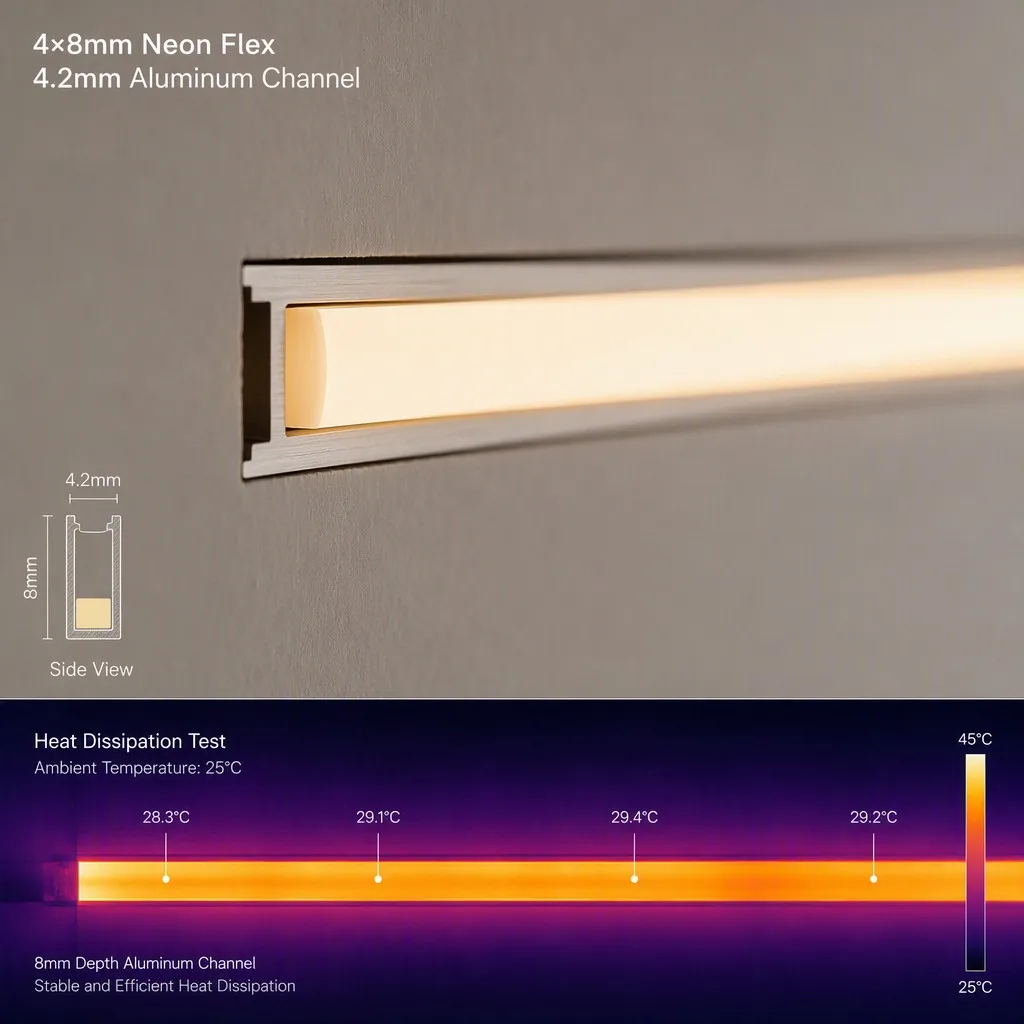 high-density COB chip construction sealed inside the flexible silicone core