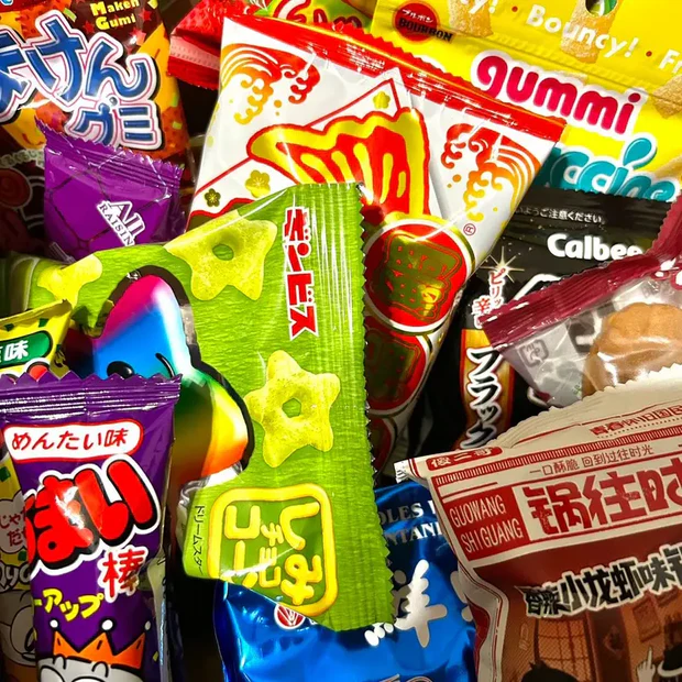 Soft chew candies, fruit gummies and umaibo sticks