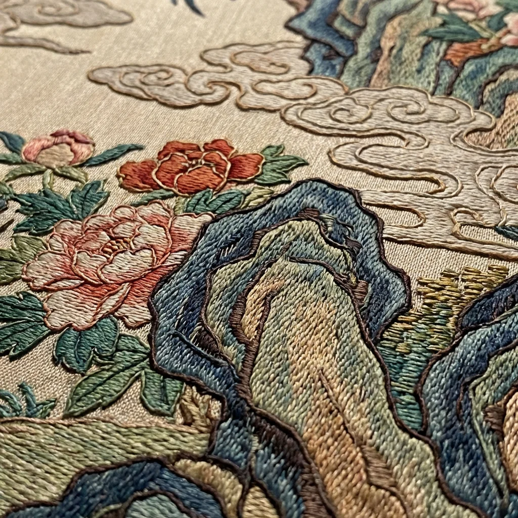 Shu Embroidery Panda in Bamboo