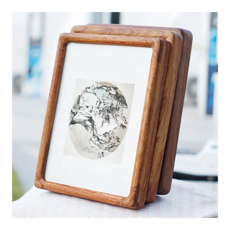 

Wholesale wooden frame and solid wood round corner picture frame wall wooden decoration