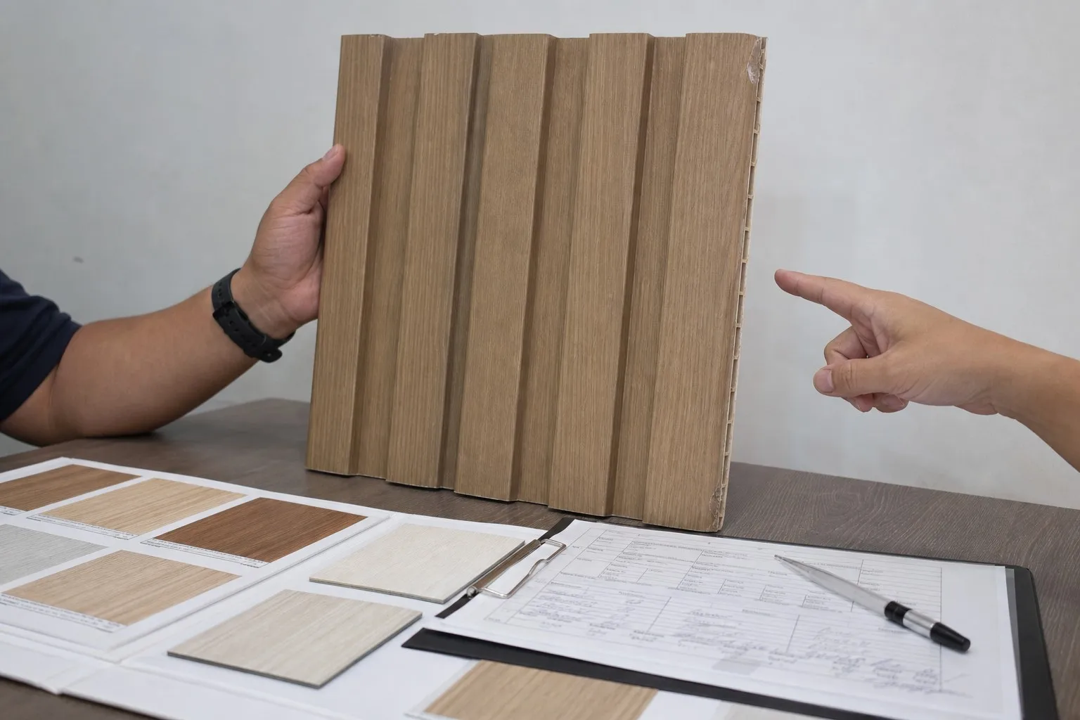Approved wall panel sample and written specifications for China production