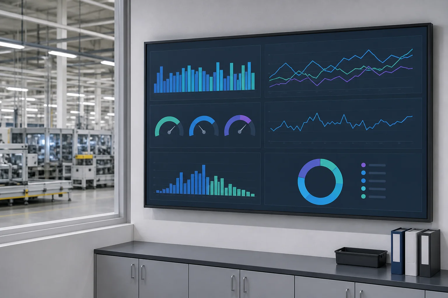 Quality control monitoring wall with charts