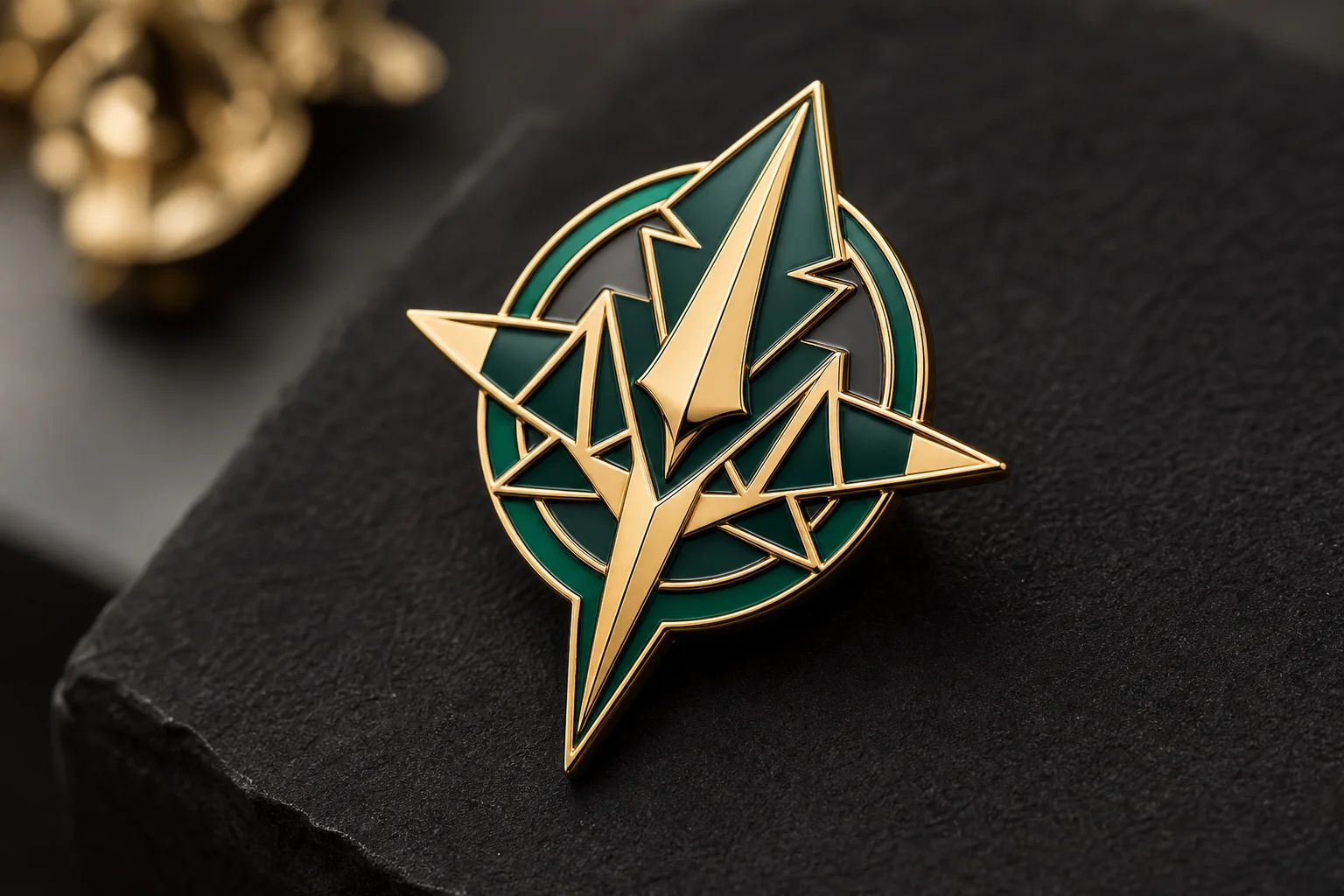 Custom metal badge craftsmanship with smooth enamel filling and polished metal boundary