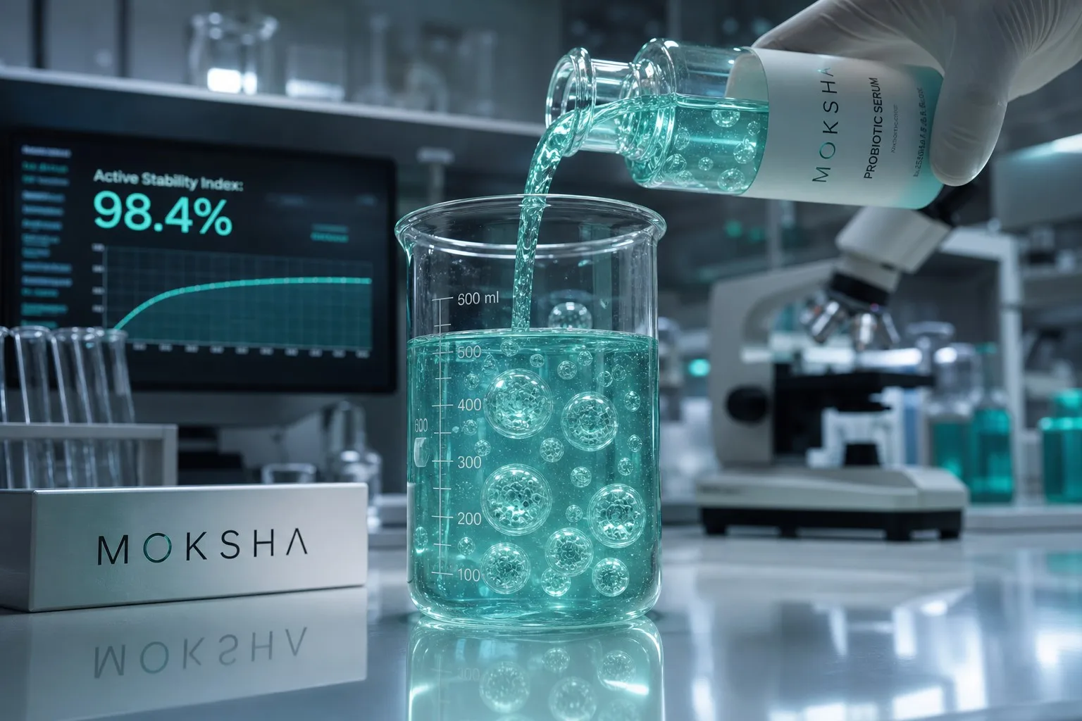 Probiotic Serum Stability: Clinical active retention and micro-encapsulation data at MOKSHA