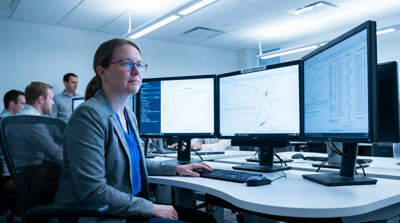 Medical researcher performing power analysis