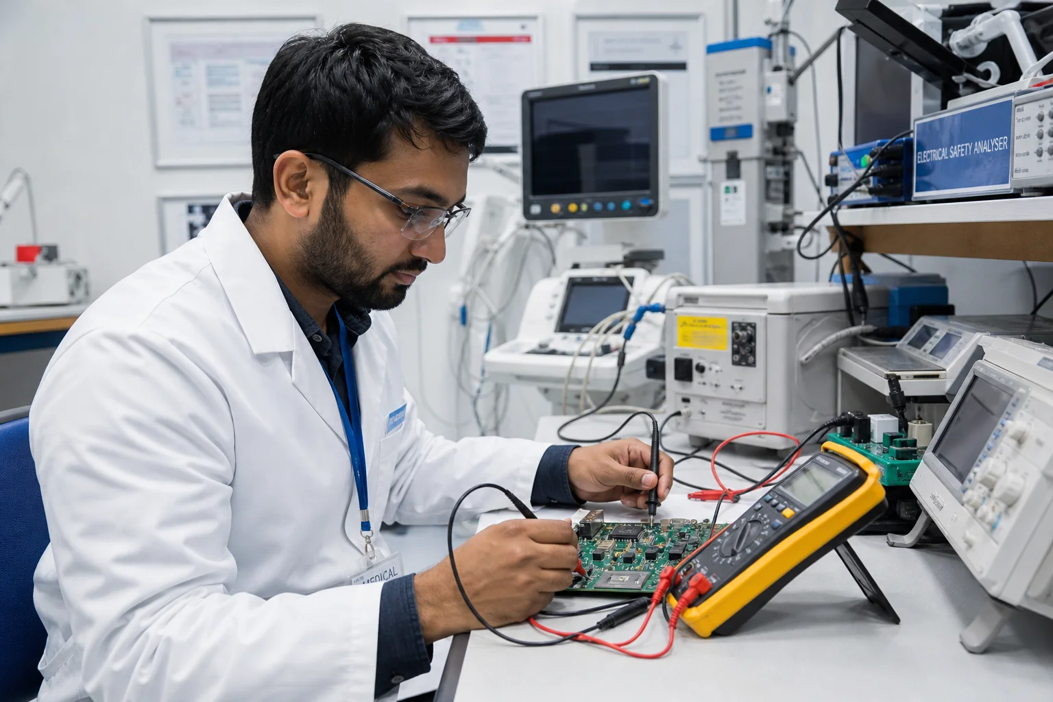 Biomedical engineering laboratory and medical equipment quality inspection testing