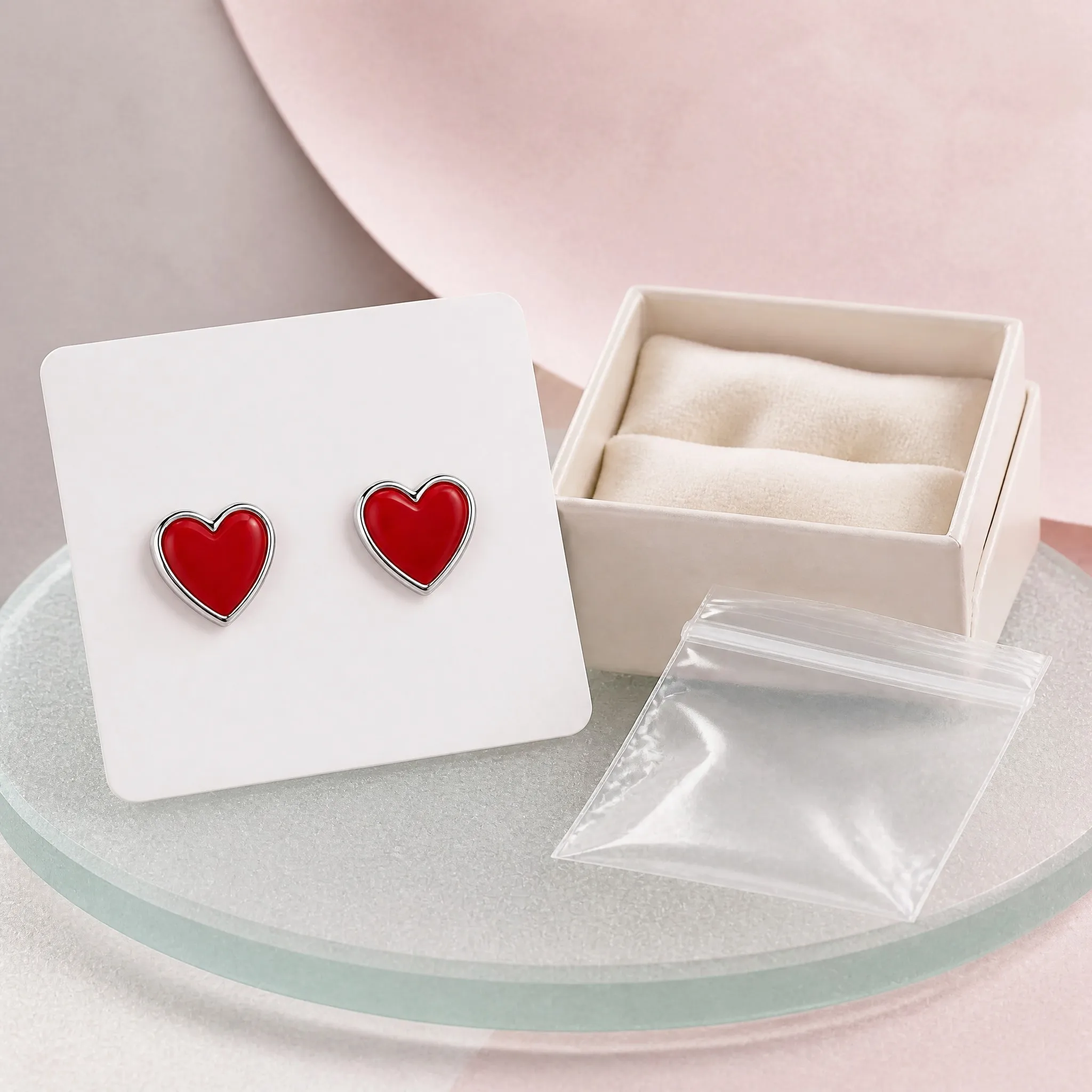 Heart earrings packaging and gift box