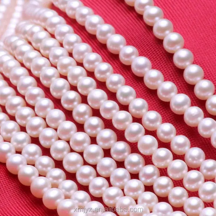 

Certified ZZDIY051 Freshwater Pearl Necklace Aaa1 White 4-5Mm Round Multi Strand Pearl Necklace Wholesale