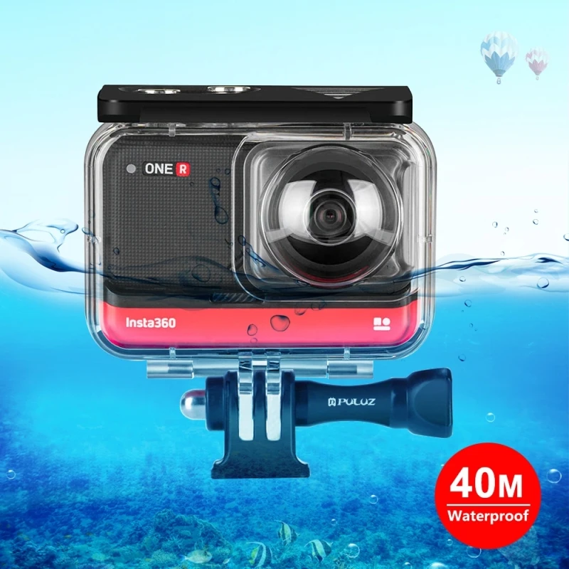 

High Quality PULUZ 40m Underwater Depth Diving Case Waterproof Camera Housing for Insta360 ONE R (Transparent)