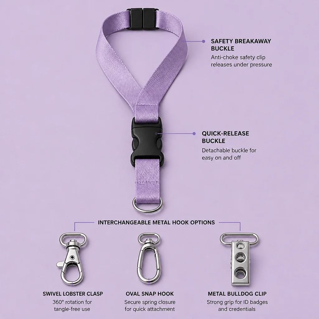 Custom Lanyard Hardware & Safety Breakaway Anatomy Breakdown