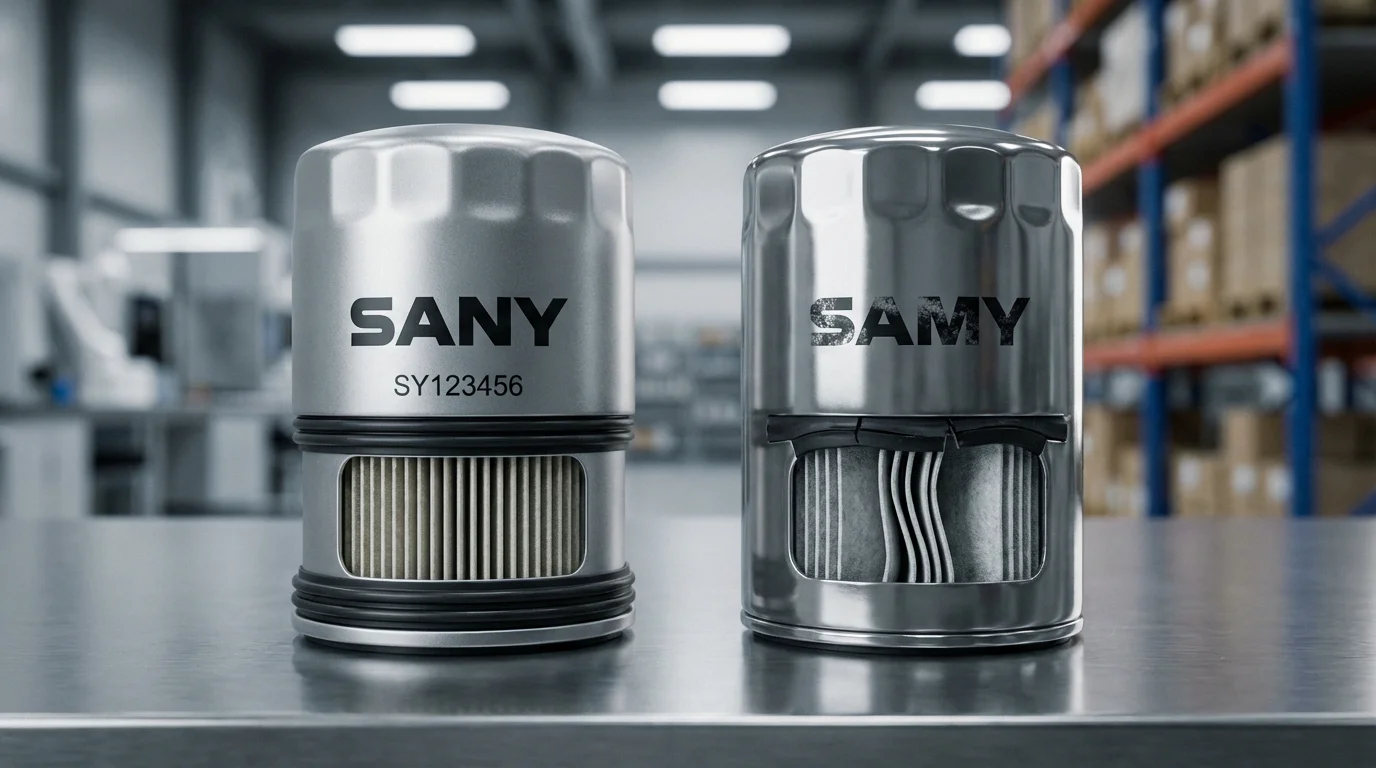 SANY Genuine vs Fake Filter Comparison