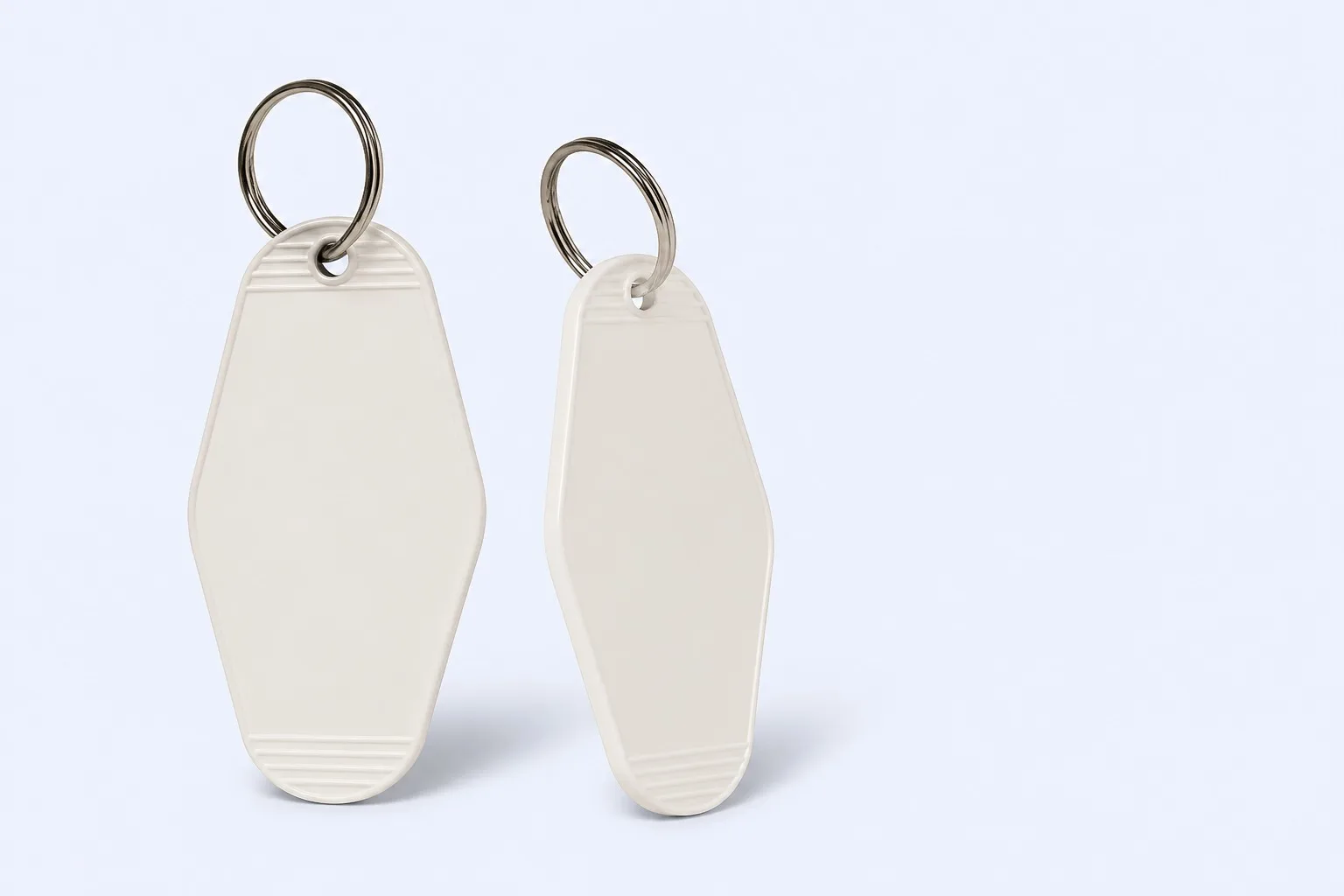Blank key tag product display showcase