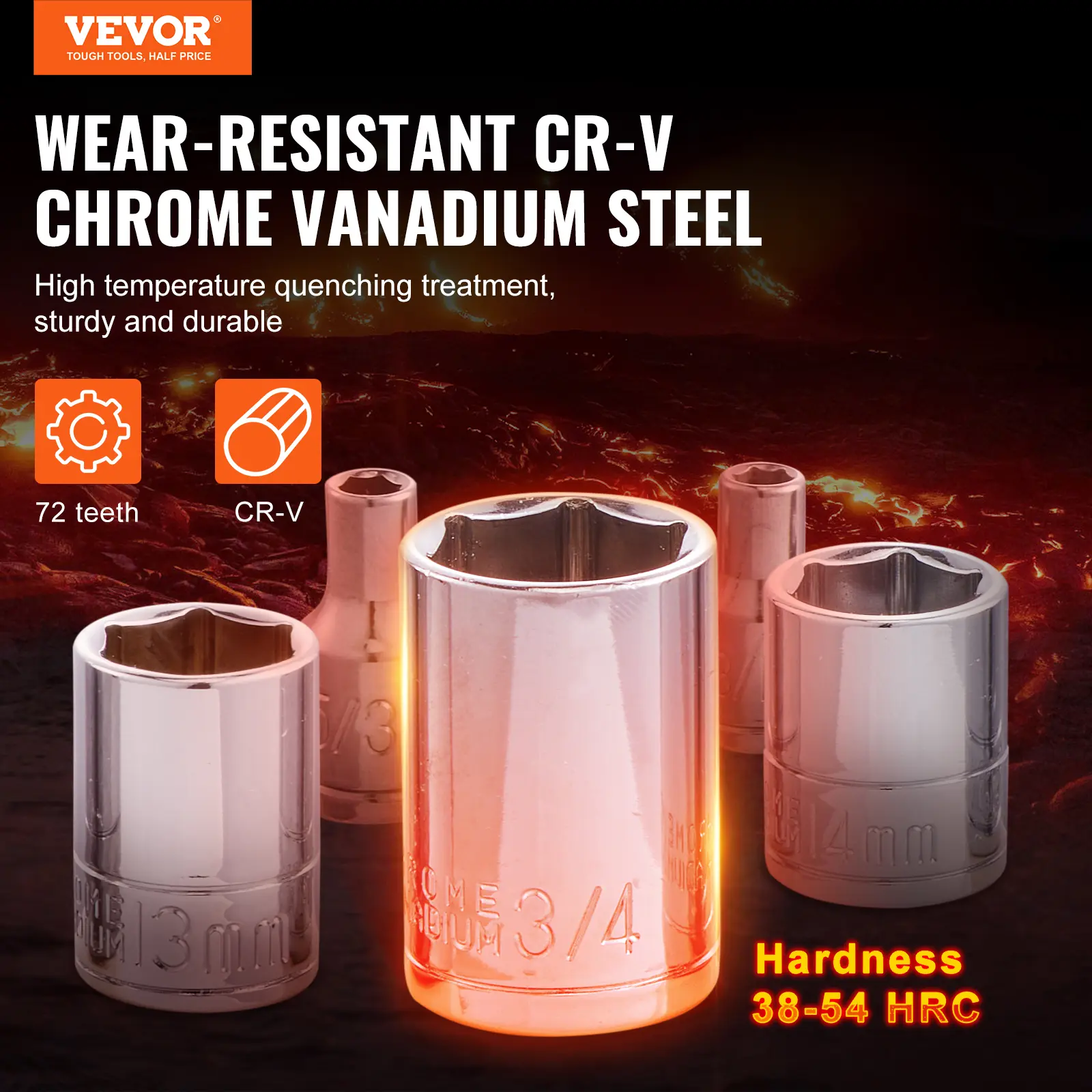 High Quality Wear Resistant CR-V Chrome Vanadium Sockets