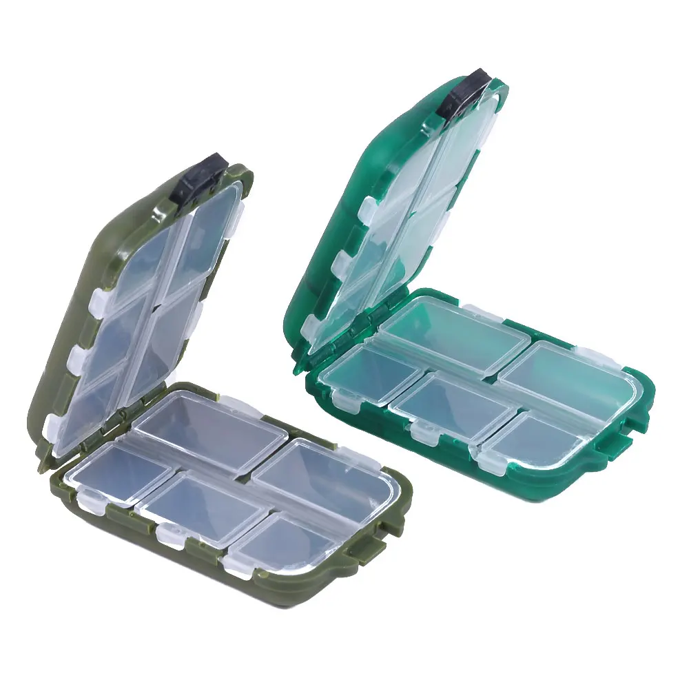 9.5cm*6.5cm*3cm 10 Compartments Plastic Fishing Lure Box