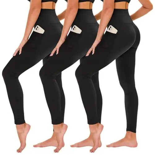 High-Waisted Four向弹力Side Pockets Yoga Pants