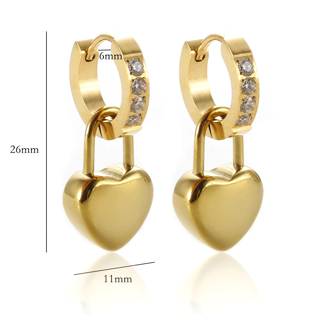 

Non Tarnish Hypoallergenic Waterproof Jewelry 18K Gold Gold Plated Stainless Steel Hoop Earring For Women Huggie Earrings