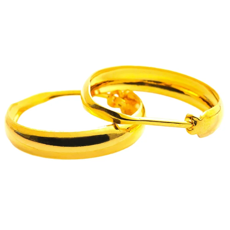 2022  Gold Plated Post Split Huggie Earrings For Women