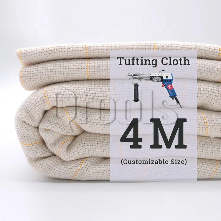 Ready Stock 4M Width Monks Cloth With Yellow Guidelines for Tufting Gun Primary Rug Tufting Cloth Professional Tufting Fabric