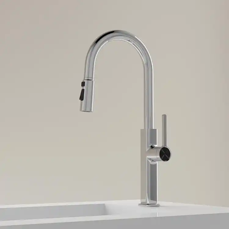 chrome-pull-down-kitchen-faucet-detail