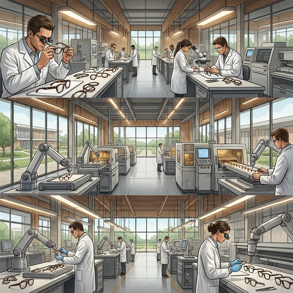 Global Eyewear Supply Chain Illustration