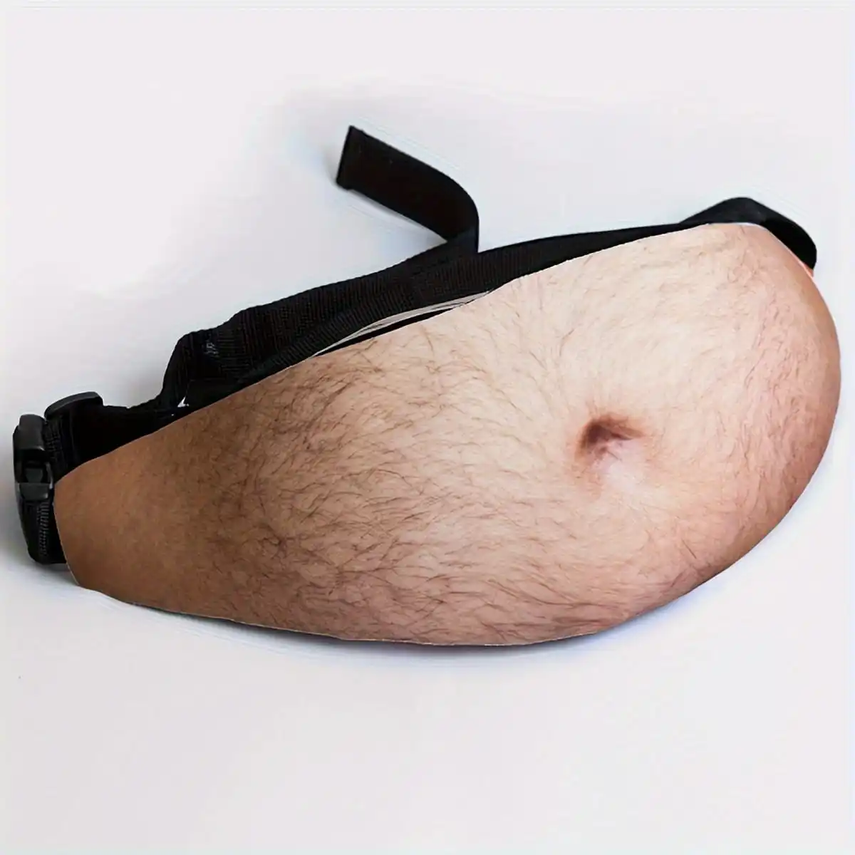 Faux belly waist bag with adjustable waist belt