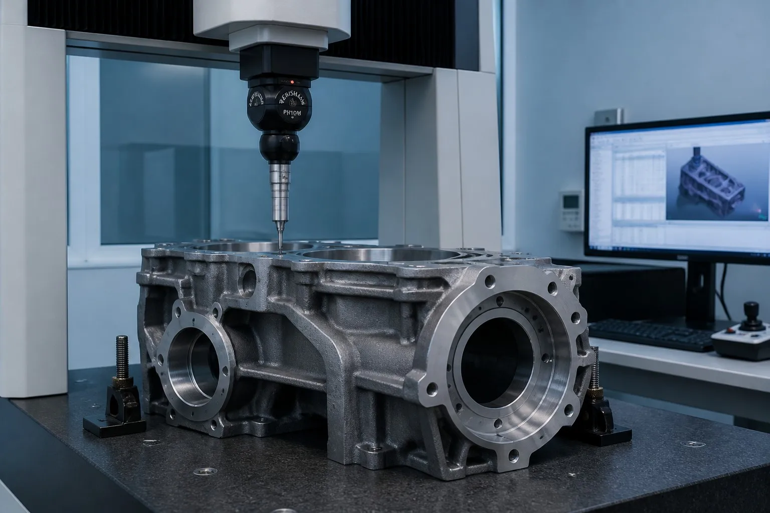 CMM inspection of precision machined casting