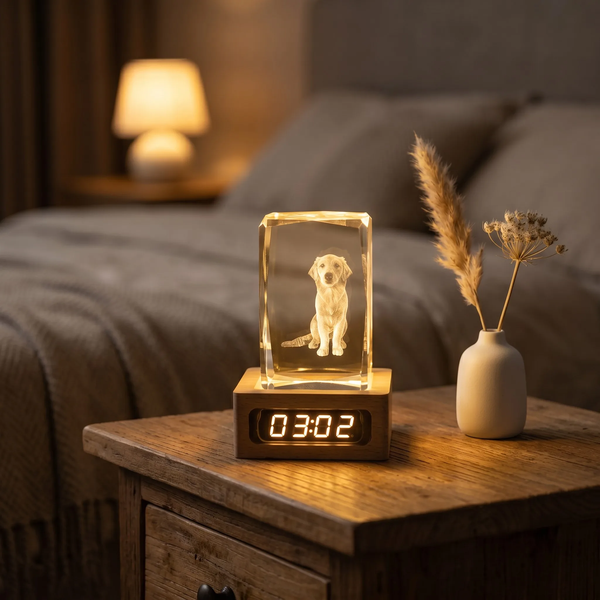 3D Crystal Pet Lamp with warm glow