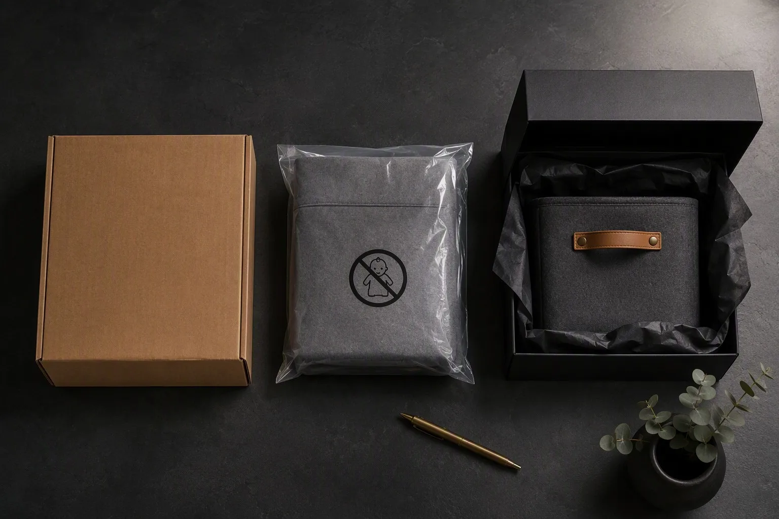 Three packaging tiers compared — bulk shipping, FBA retail, and premium gift