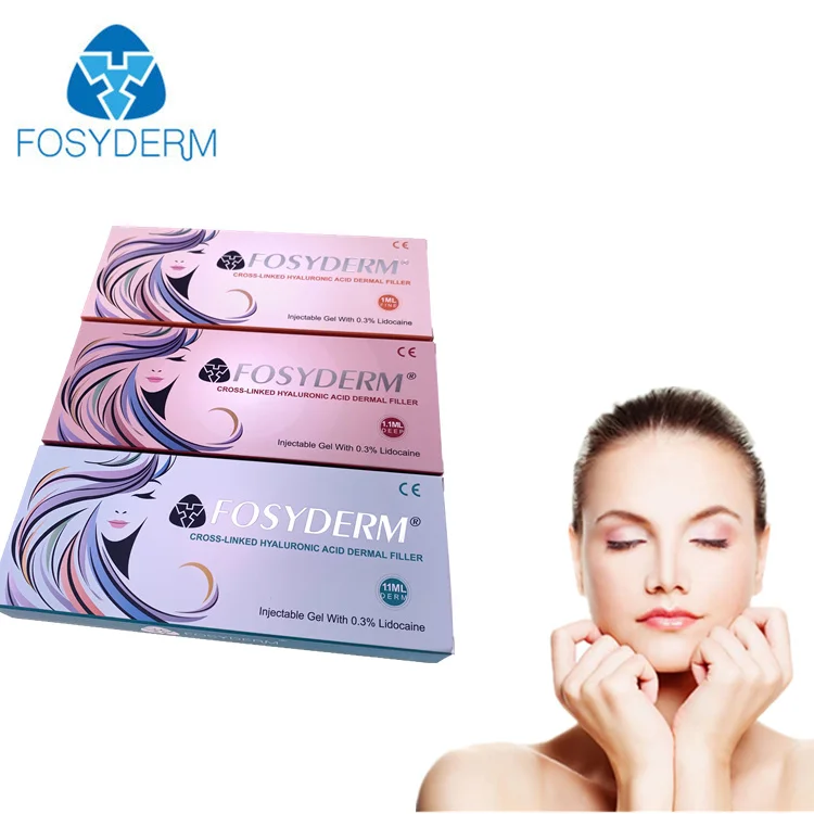 

Fosyderm Lip Nose Injection Hyaluronic Acid 1ml Deep Dermal Filler CE marked, Transparent