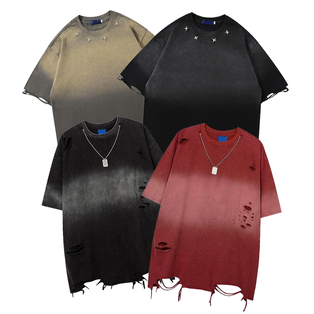 Distressed T Shirt 300 GSM Fabric
