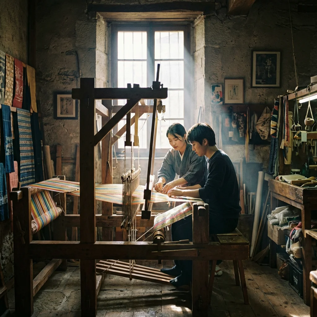 Young Artisan Learning Traditional Weaving
