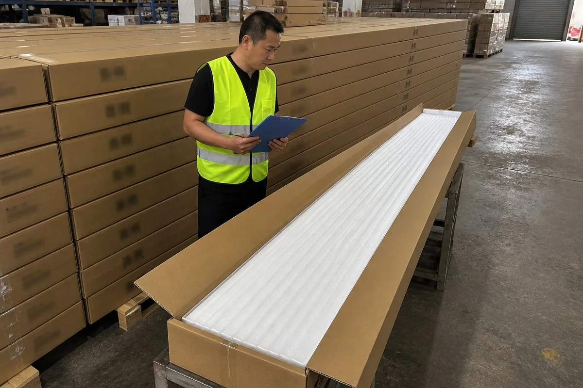 Acoustic panel manufacturer pre-shipment inspection for commercial wall panel orders