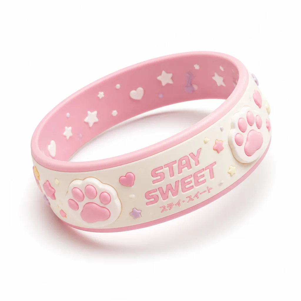Custom kawaii anime silicone wristband hero white background