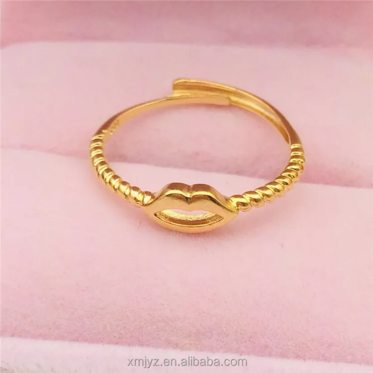 

Vietnam Placer Gold Jewelry Brass Gold-Plated Accessories Three-Heart Ring Peach Heart Ring Starry Ring Women's Accessories