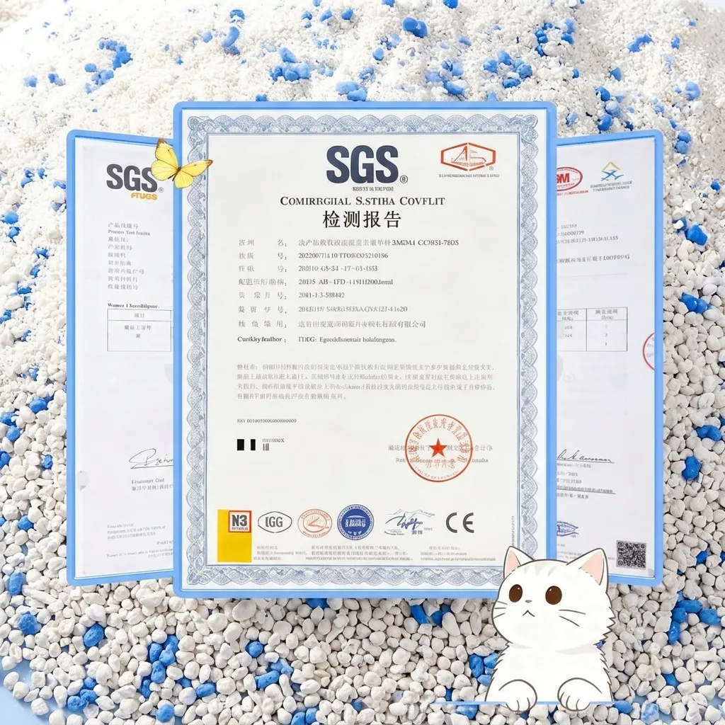 고양이 모래 SGS 인증 — 포름알데히드 제로 및 무독성
