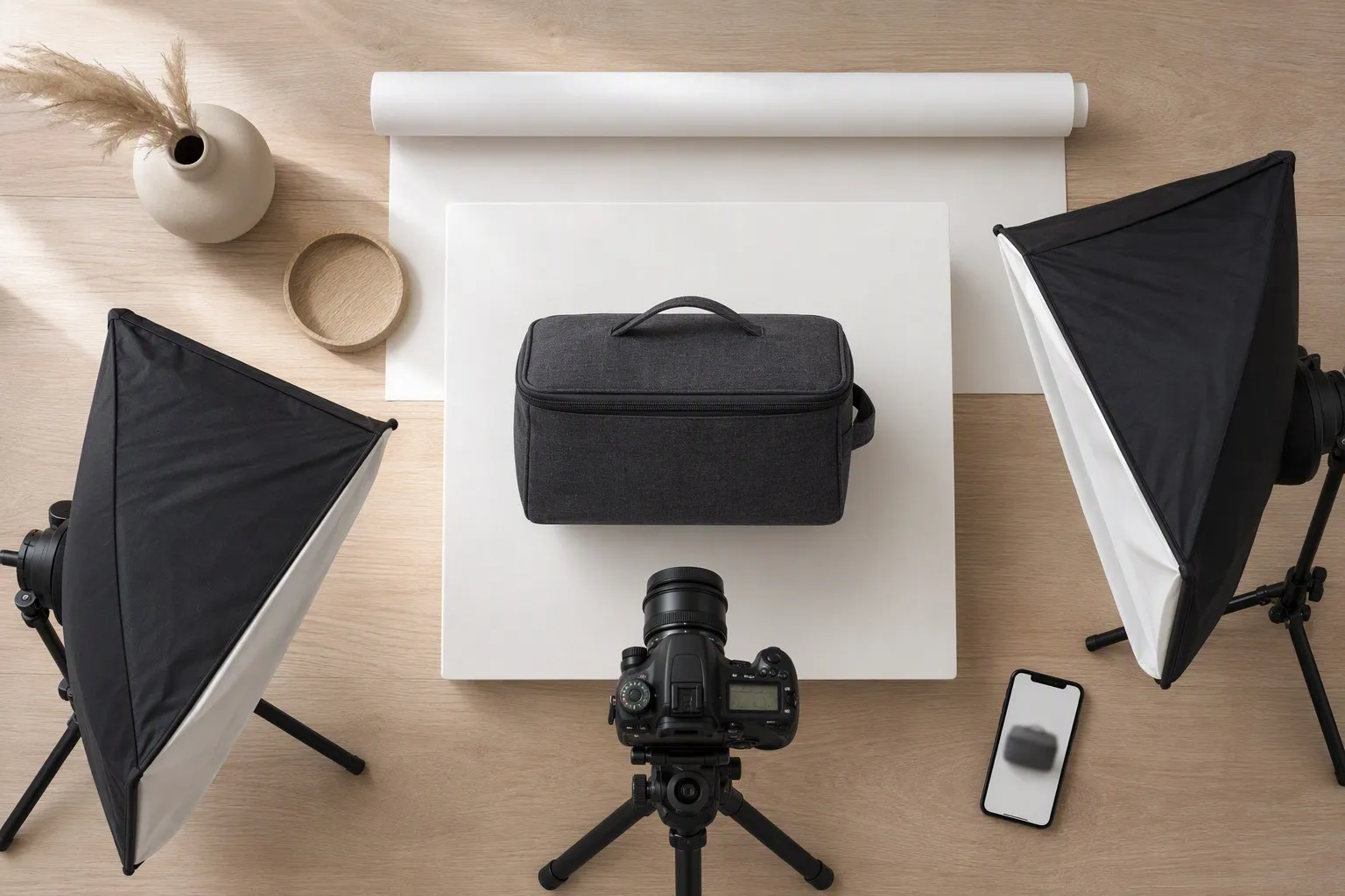 Amazon product photography studio for custom bags