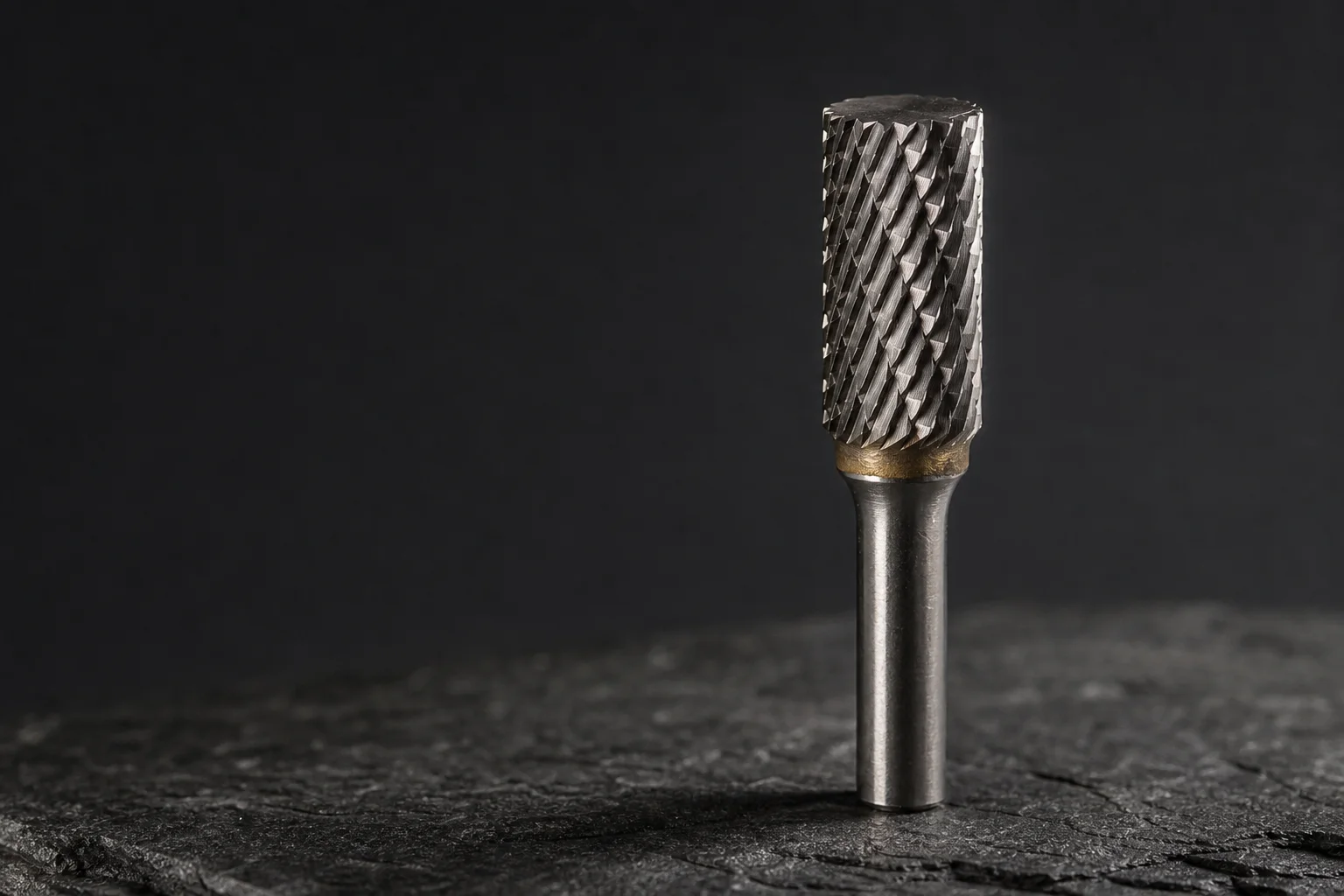 Tungsten carbide rotary burr, macro detail