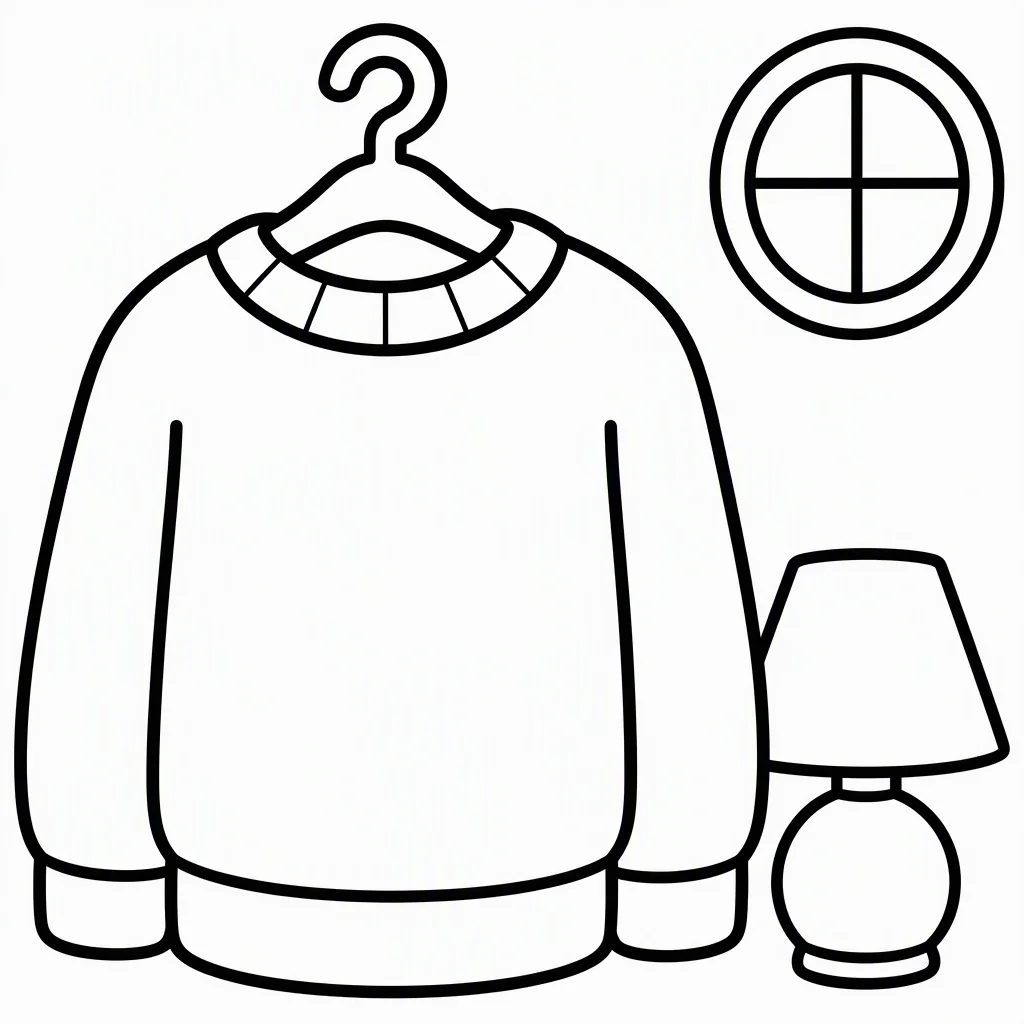 Sweater weather corner coloring page illustration