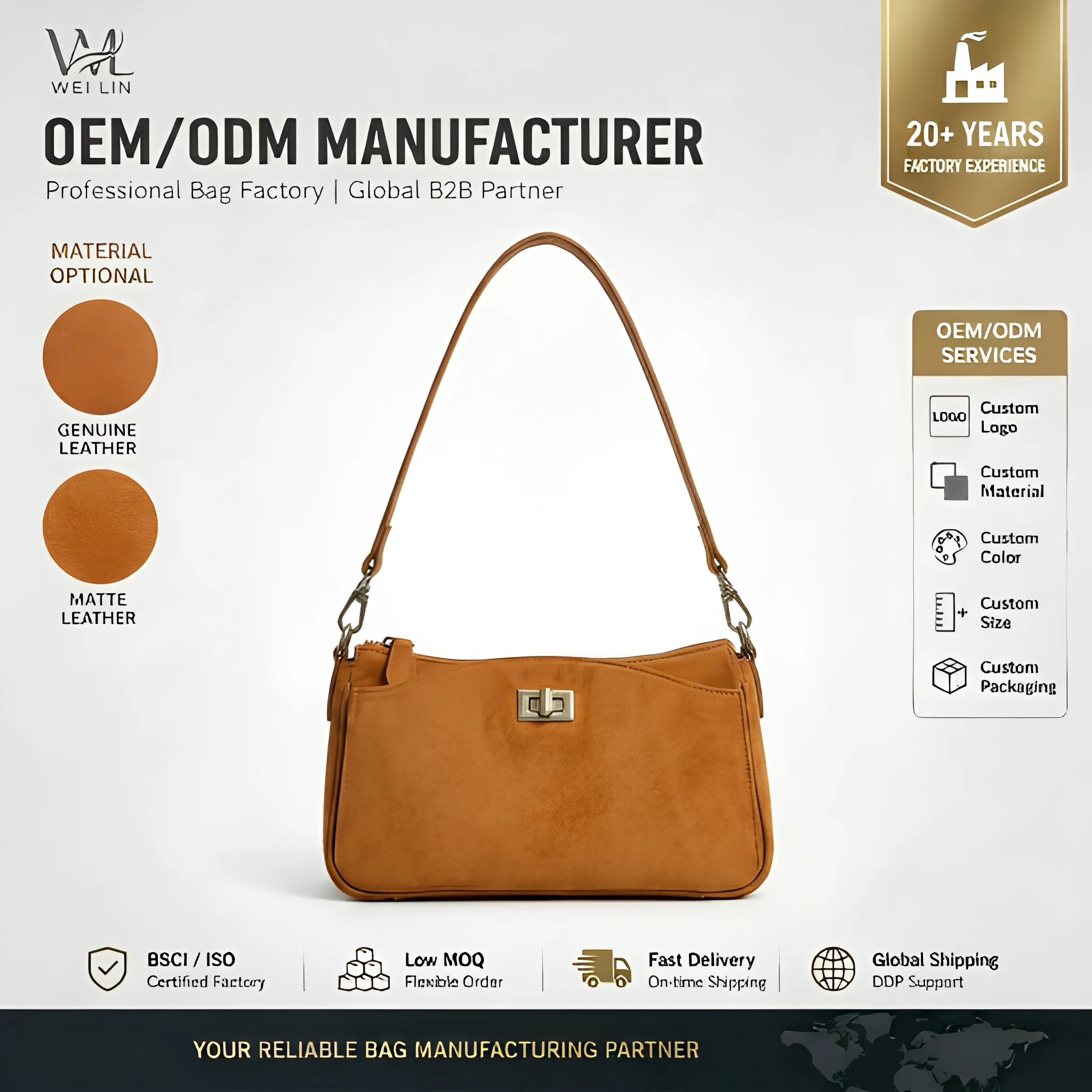 Crocodile Pattern Leather Handbag