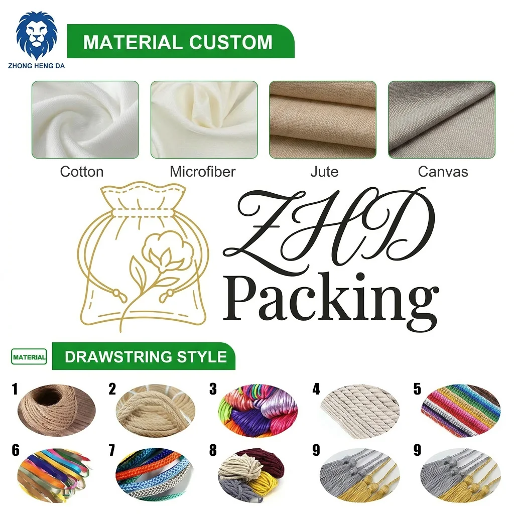 Material and Drawstring Options