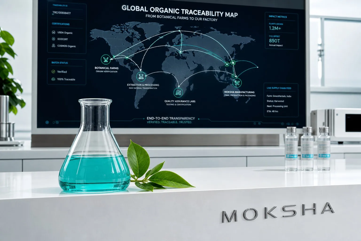 Organic Sourcing Transparency: Global ingredient traceability and ethical supply chain at MOKSHA