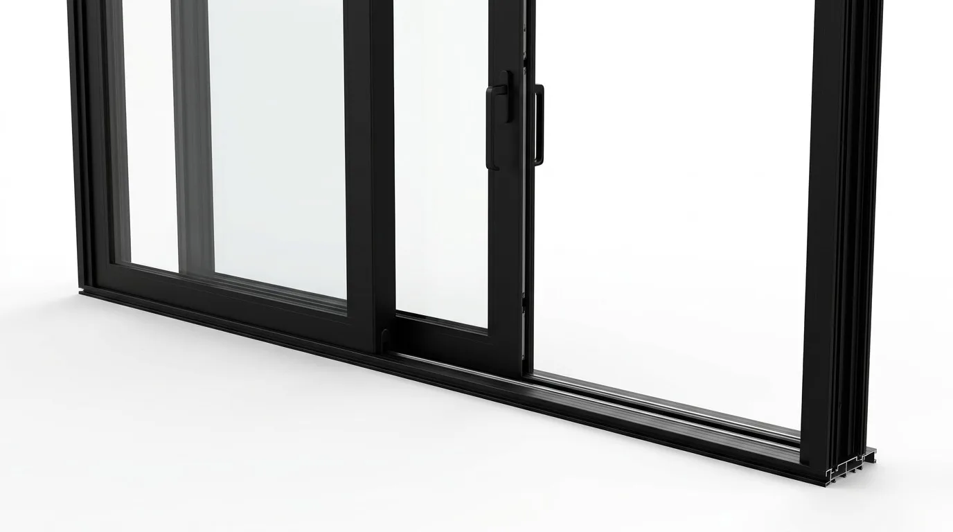 Aluminum sliding patio door slim frame product rendering China Richocean