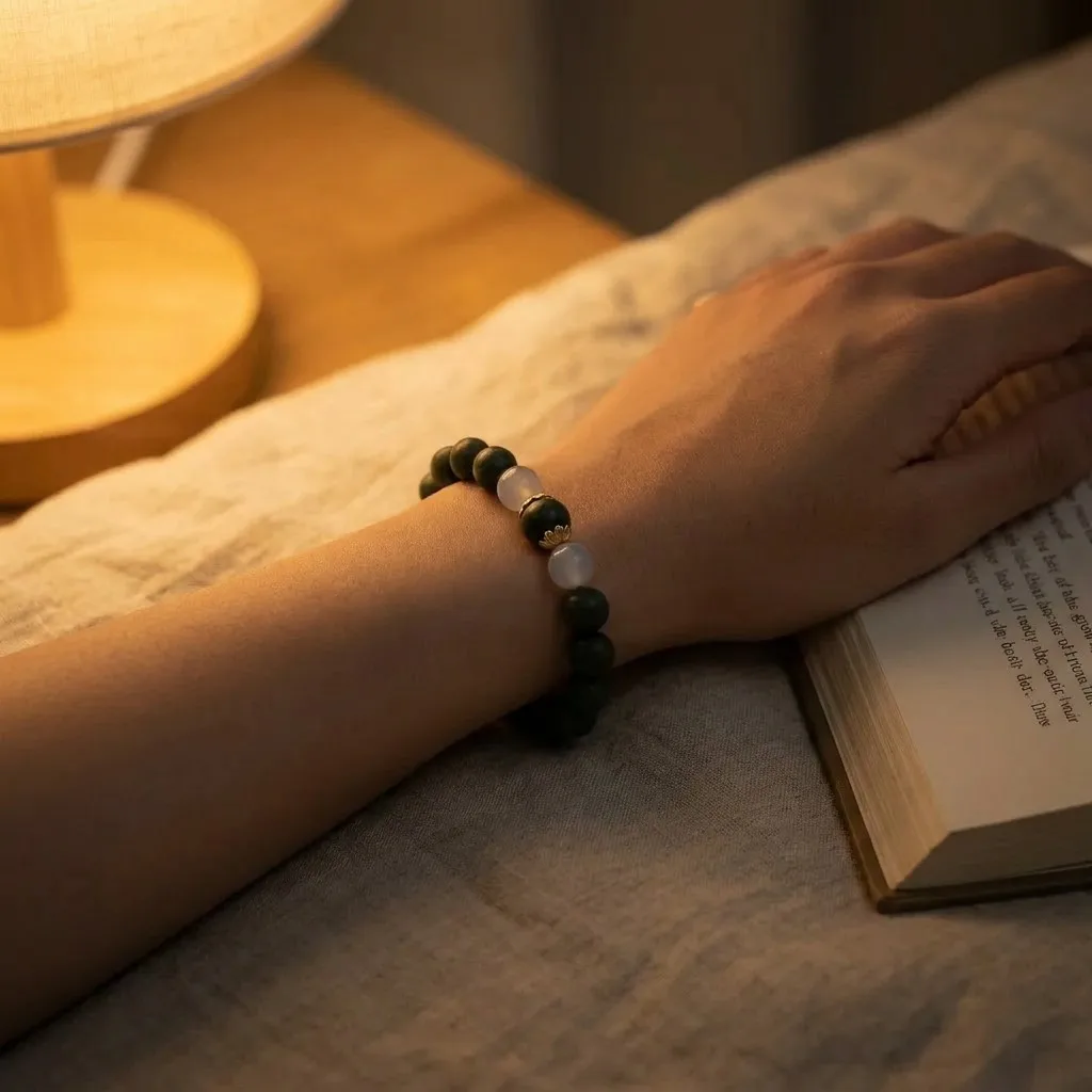 Nightfall bracelet on bedside