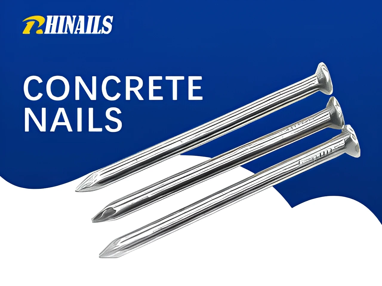 Rhinails galvanized silver high carbon steel concrete nails with diamond point