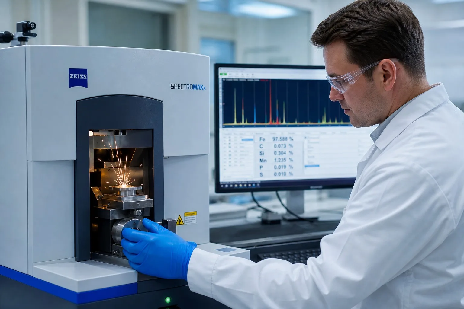 Optical emission spectrometer analyzing metal chemical composition