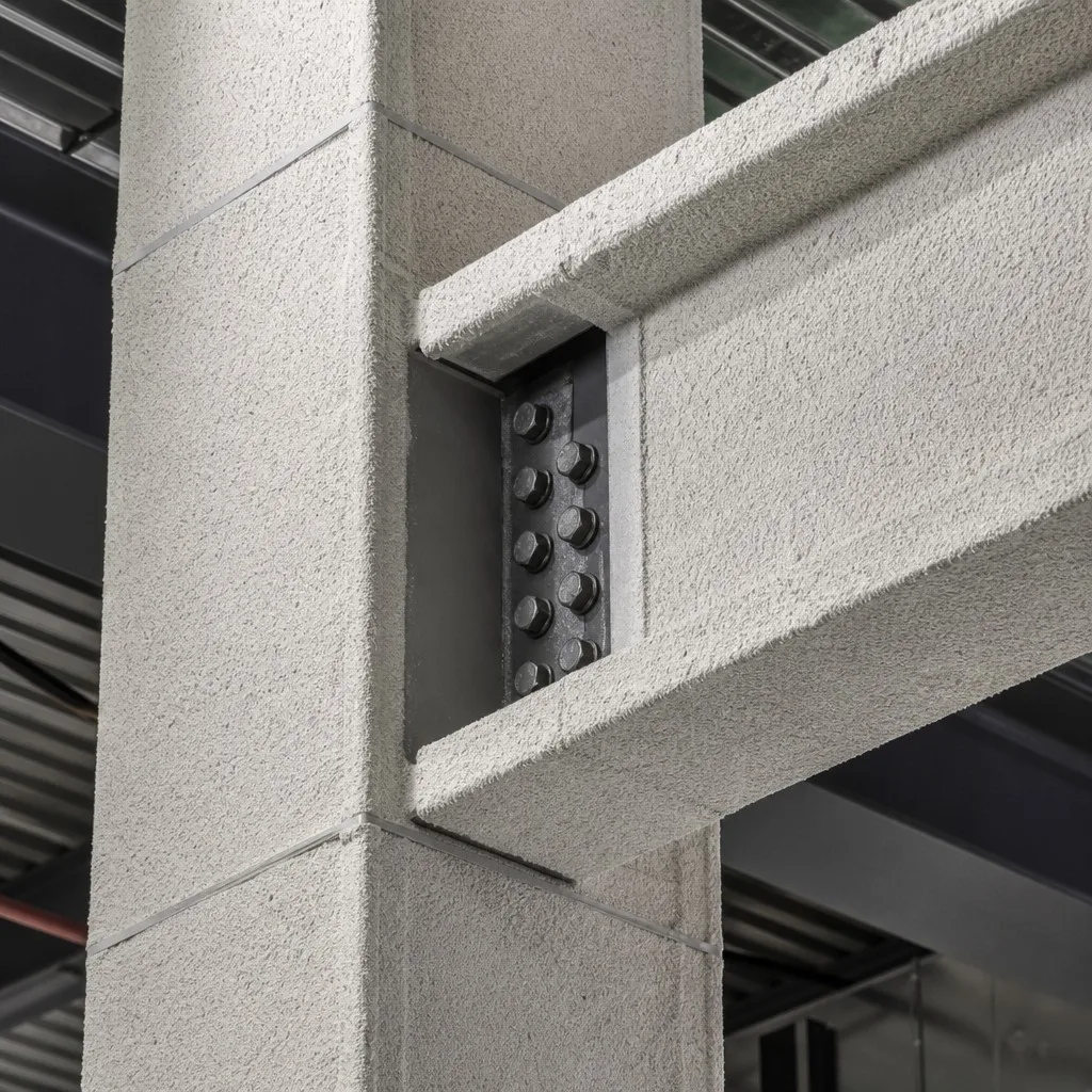 Technical detail of a fire-protected steel connection joint Technical detail of a fire-protected steel connection joint