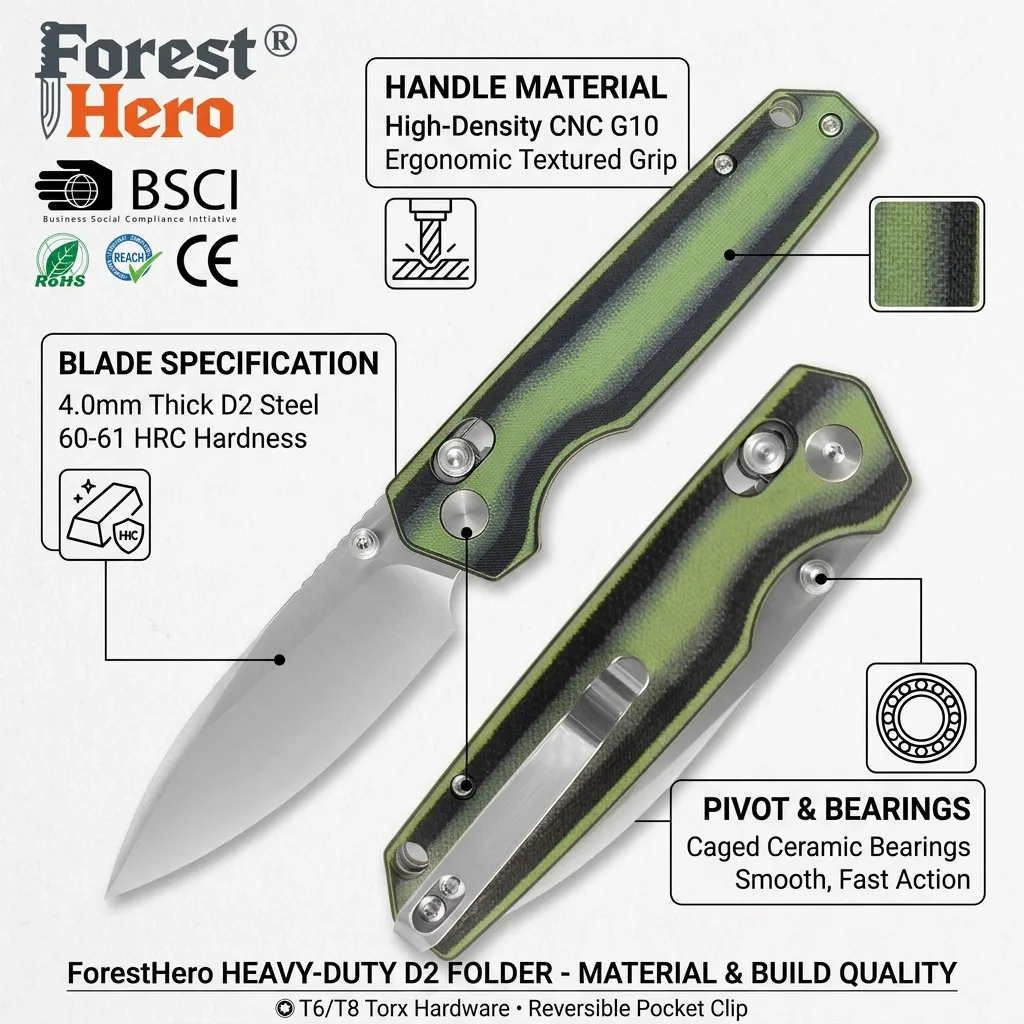 D2 Steel and G10 Specs