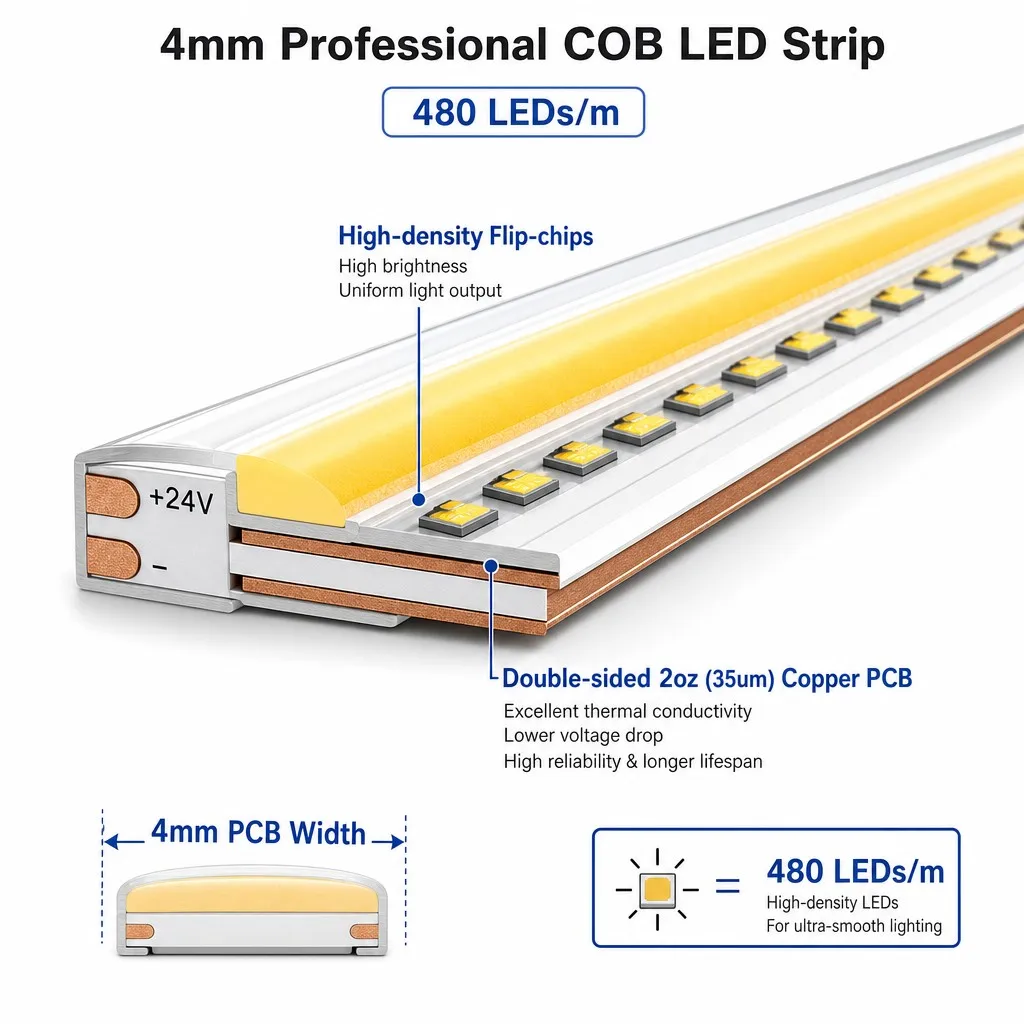 Double-sided 2oz copper PCB structure of the 4mm strip