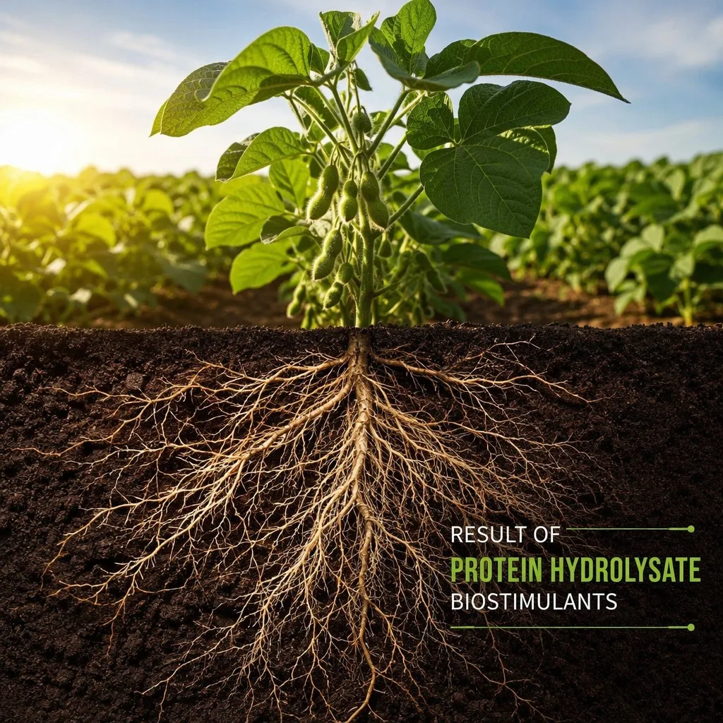 Comparison of root growth with and without protein biostimulants