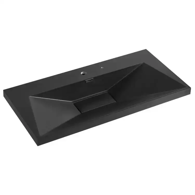 Model 2803 Acrylic Ramp Sink Basin Perspective View acrylic-ramp-sink-basin-2803-faceted-incline-black